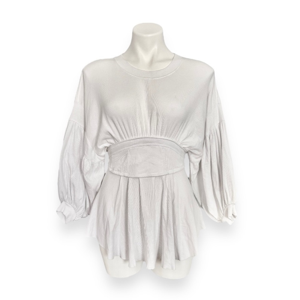 Free People Cream Peplum Blouse